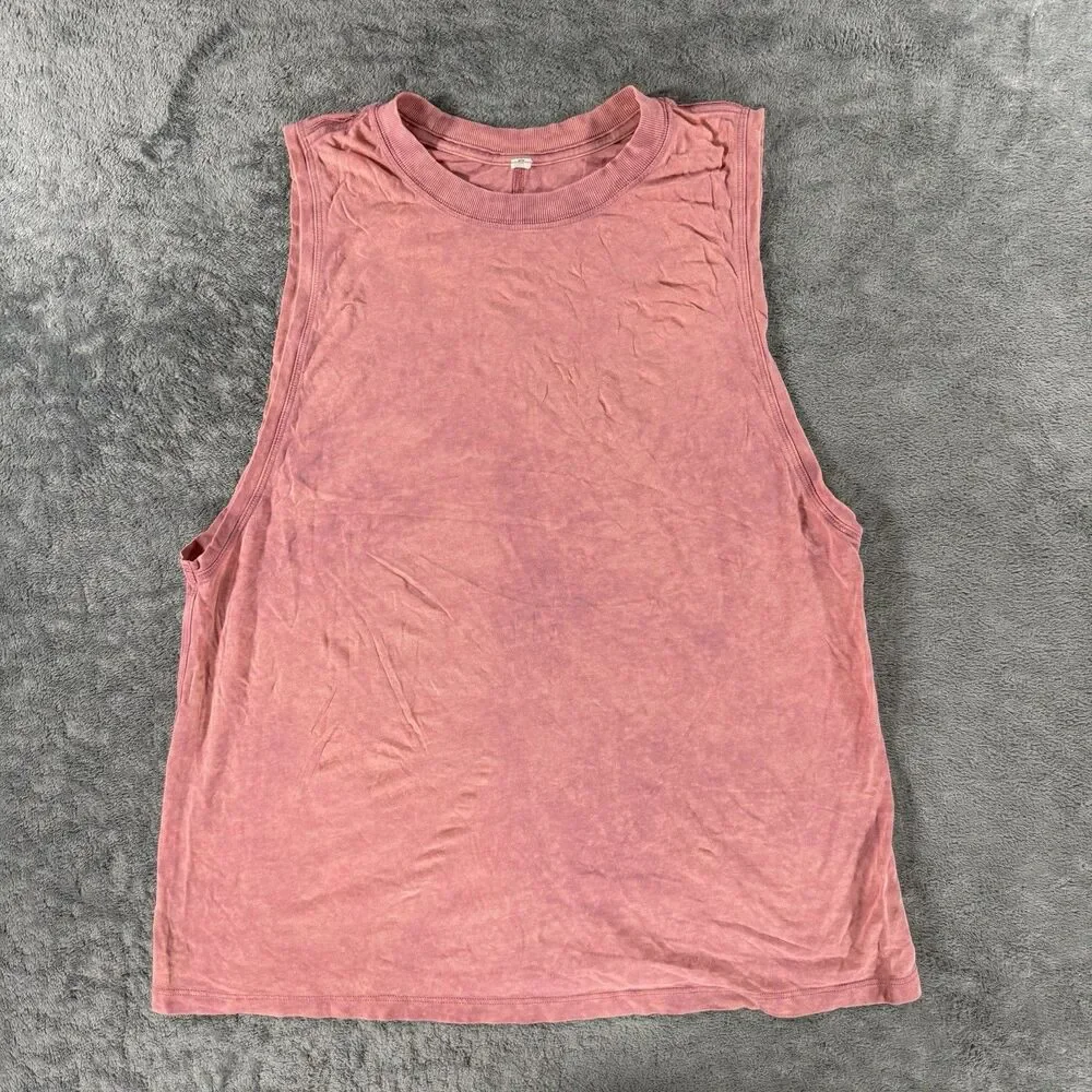 Lululemon Women's All Yours Boyfriend Tank Top Size 6 Cloudy Wash Cherry Tint